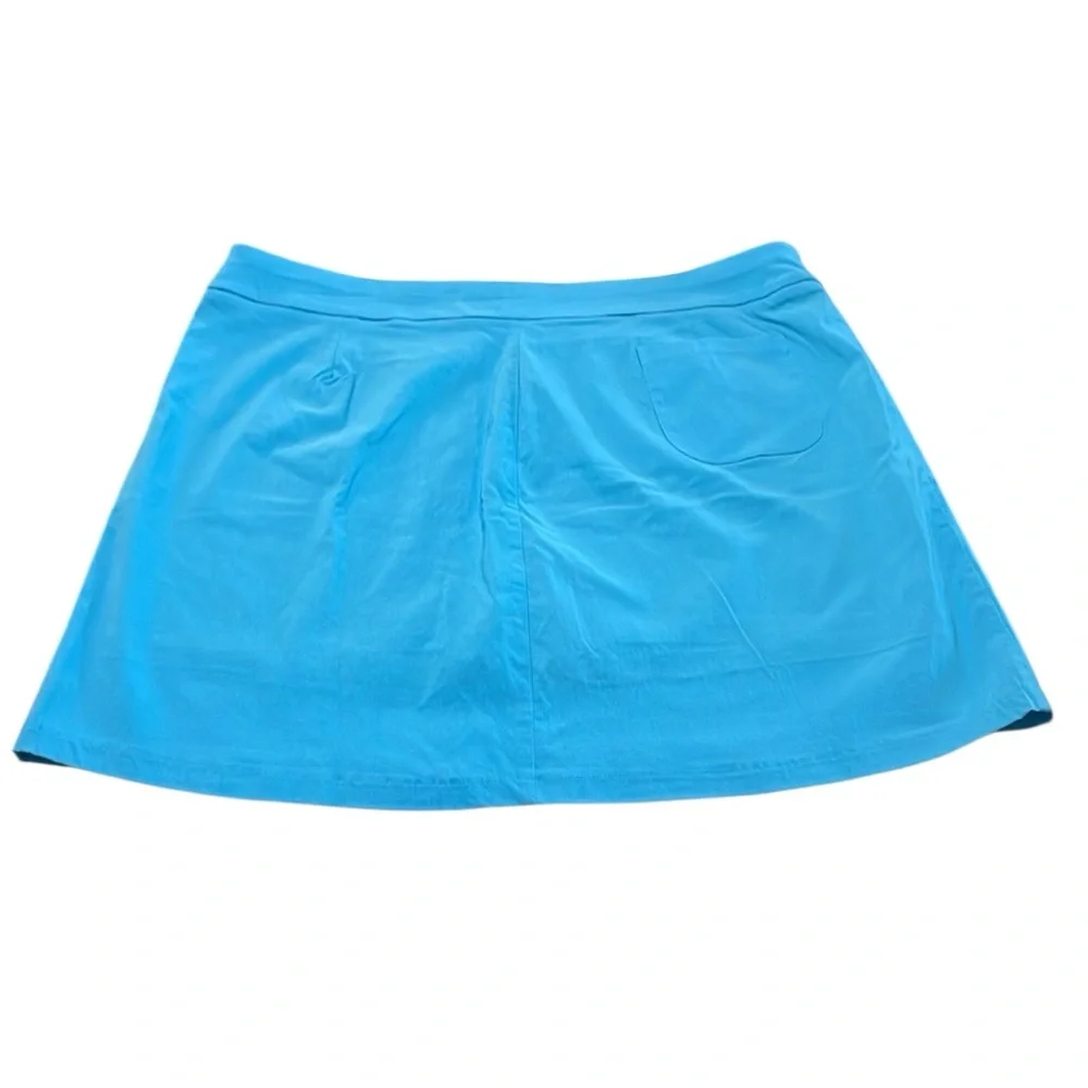 Jamie Sadock Light Blue Golf Skort Skirt Shorts Women's Size 14 Stretch Pockets